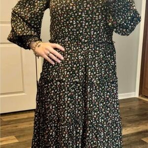 Chic Floral Long Sleeve Dress